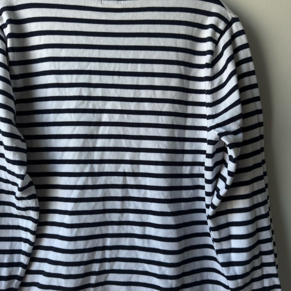 J. Crew Women's Crewneck Sweater - Black and White Stripes - Picture 6 of 12